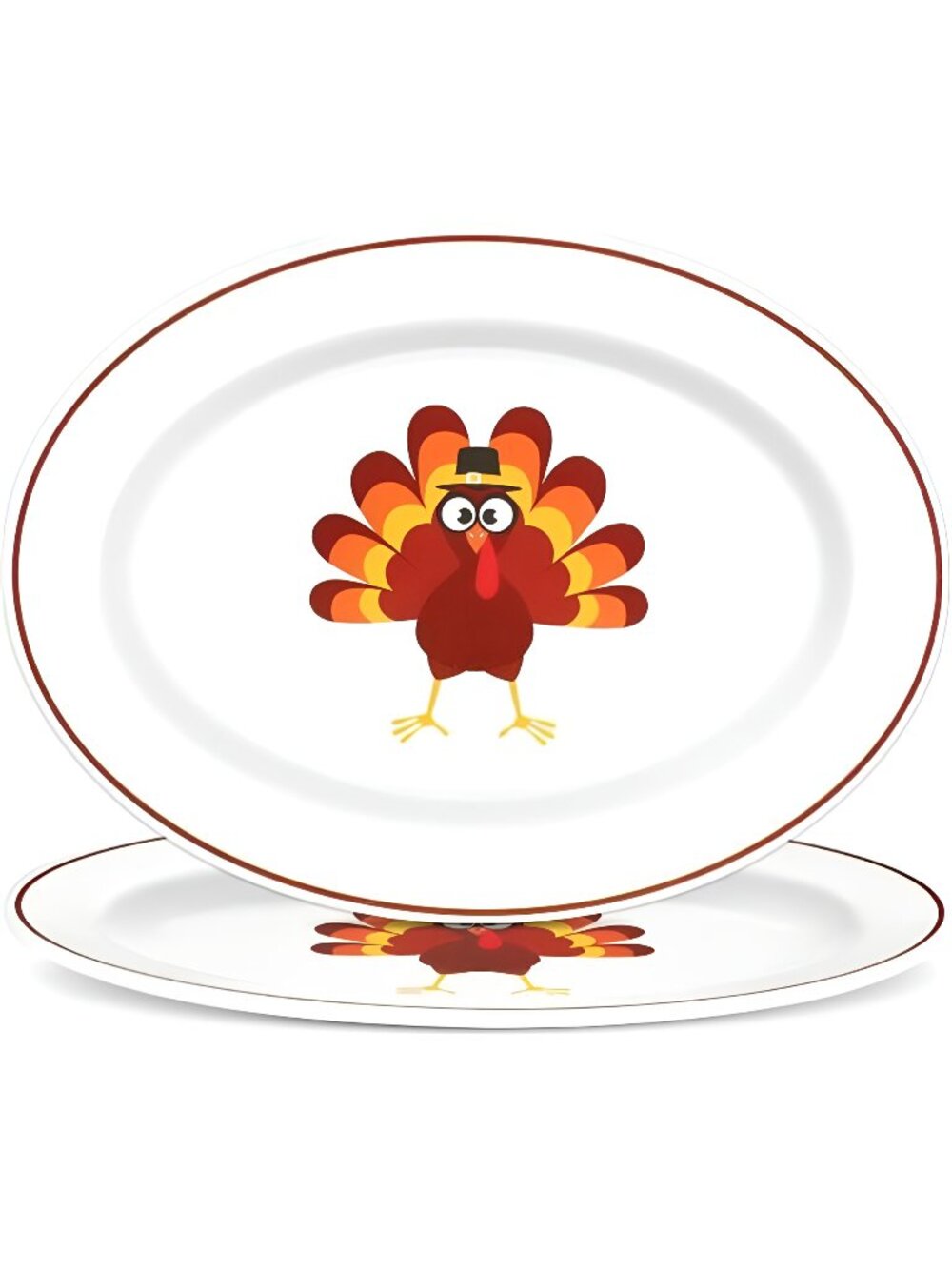 Reusable Thanksgiving Serving Platter Melamine Plate Turkey Oval Melamine Plate